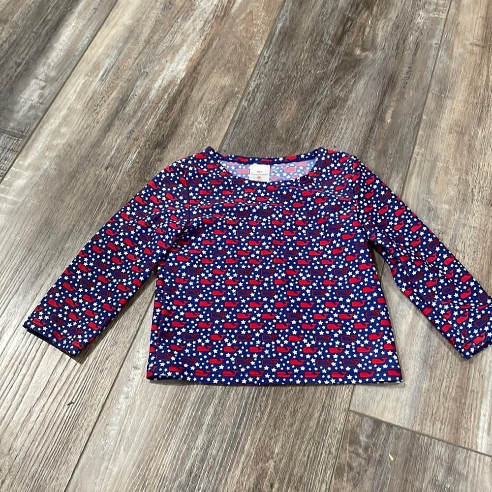 Vineyard Vines Target Boys Navy Red Rashguard Top